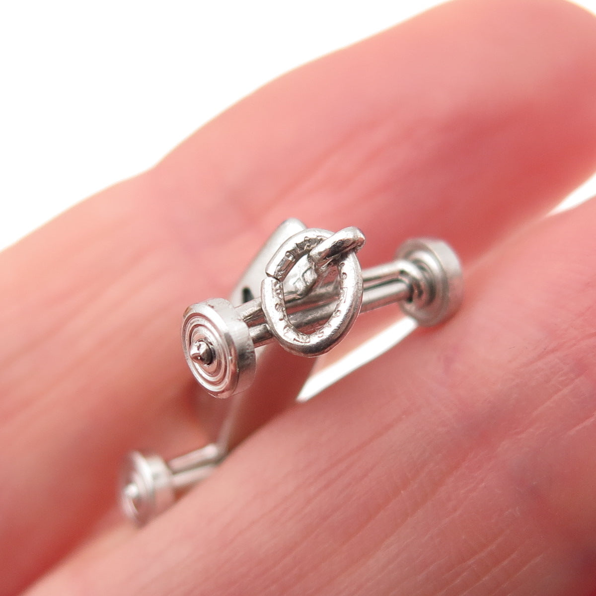 Wells Sterling Silver Vintage Enamel Number 14 Retro Racing Car 3D Mini Pendant