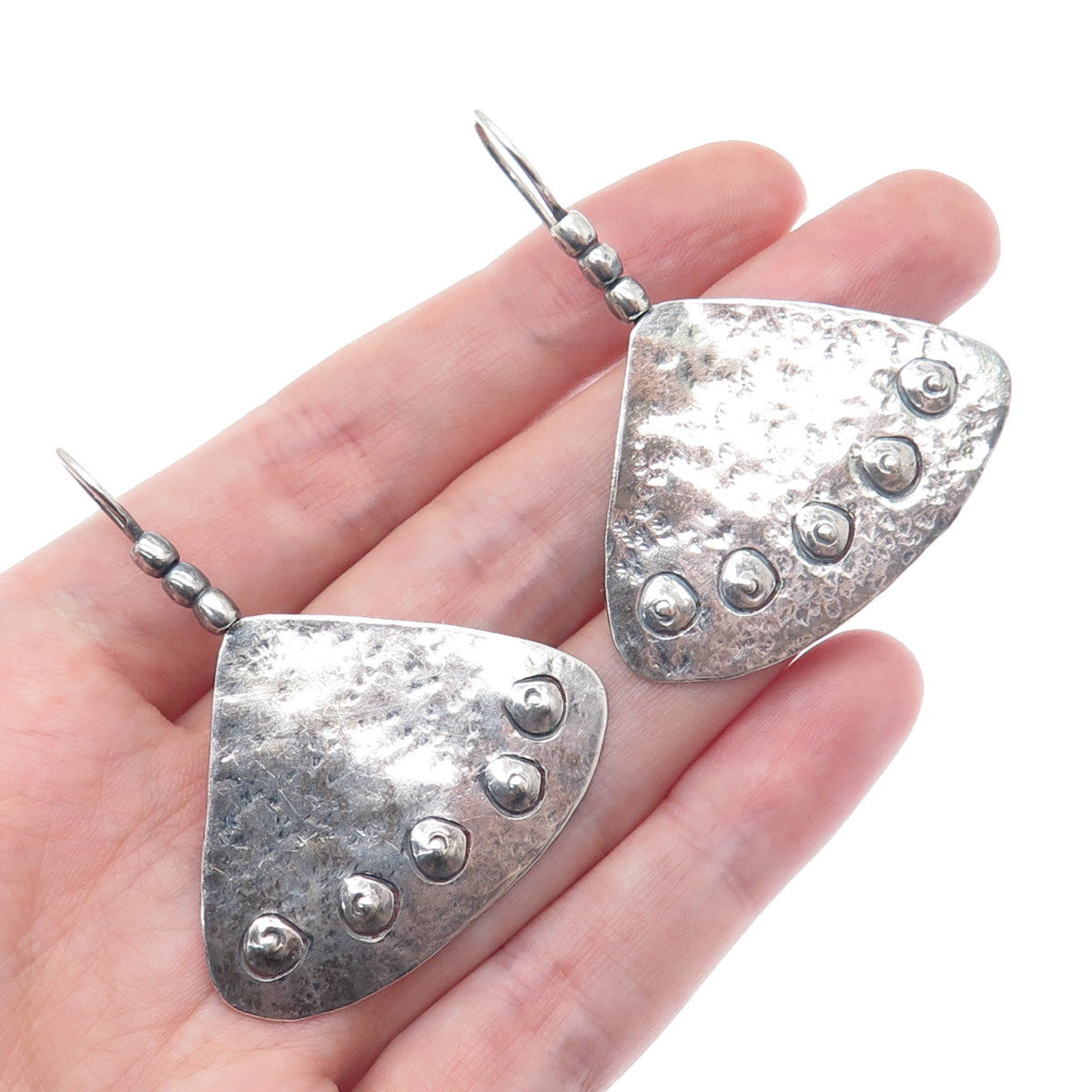 Old Pawn 925 Sterling Silver Vintage Southwestern Oxidized Dangle Earrings