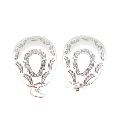 FD Felicia Design 925 Sterling Silver Vintage Oxidized Southwest Dangle Earrings