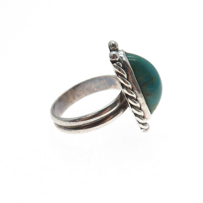 Old Pawn 925 Sterling Silver Vintage PG Navajo Kingman Turquoise Ring Size 5.25
