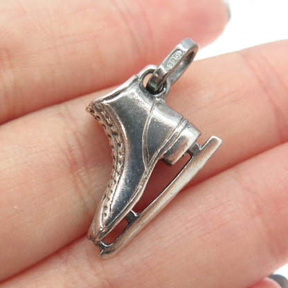 925 Sterling Silver Vintage Italy Ice Skating Shoe Charm Pendant