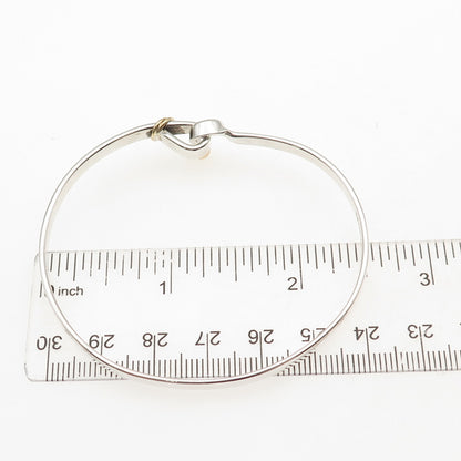 TIFFANY & CO. 925 Sterling Silver 18K Gold Vintage Hook Bangle Bracelet 6.25"