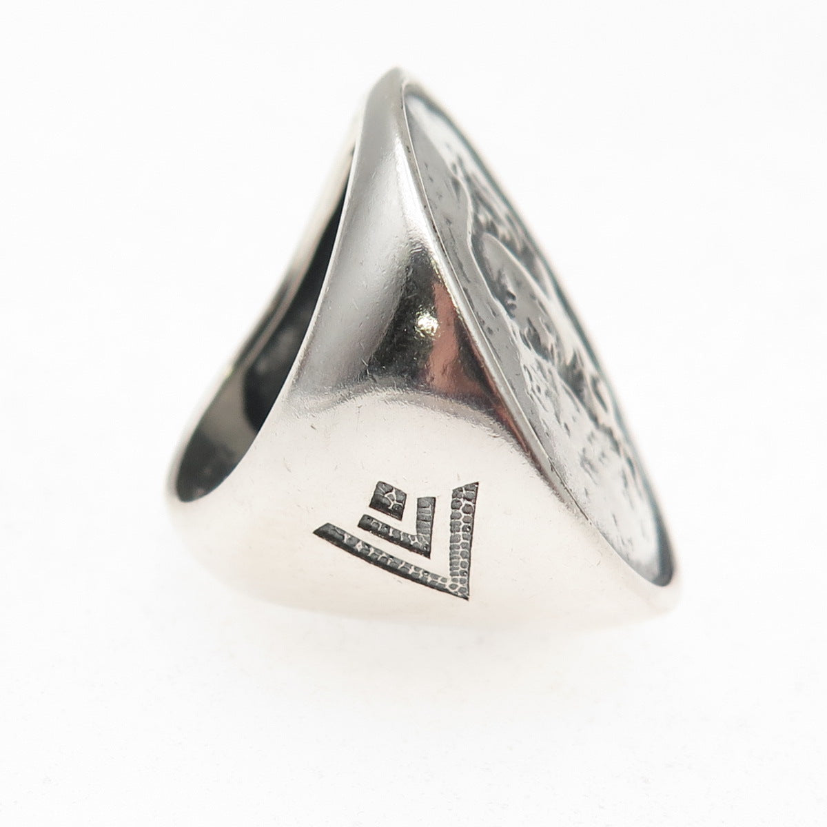 Silpada 925 Sterling Silver Vintage Roman Coin Oxidized Ring Size 7