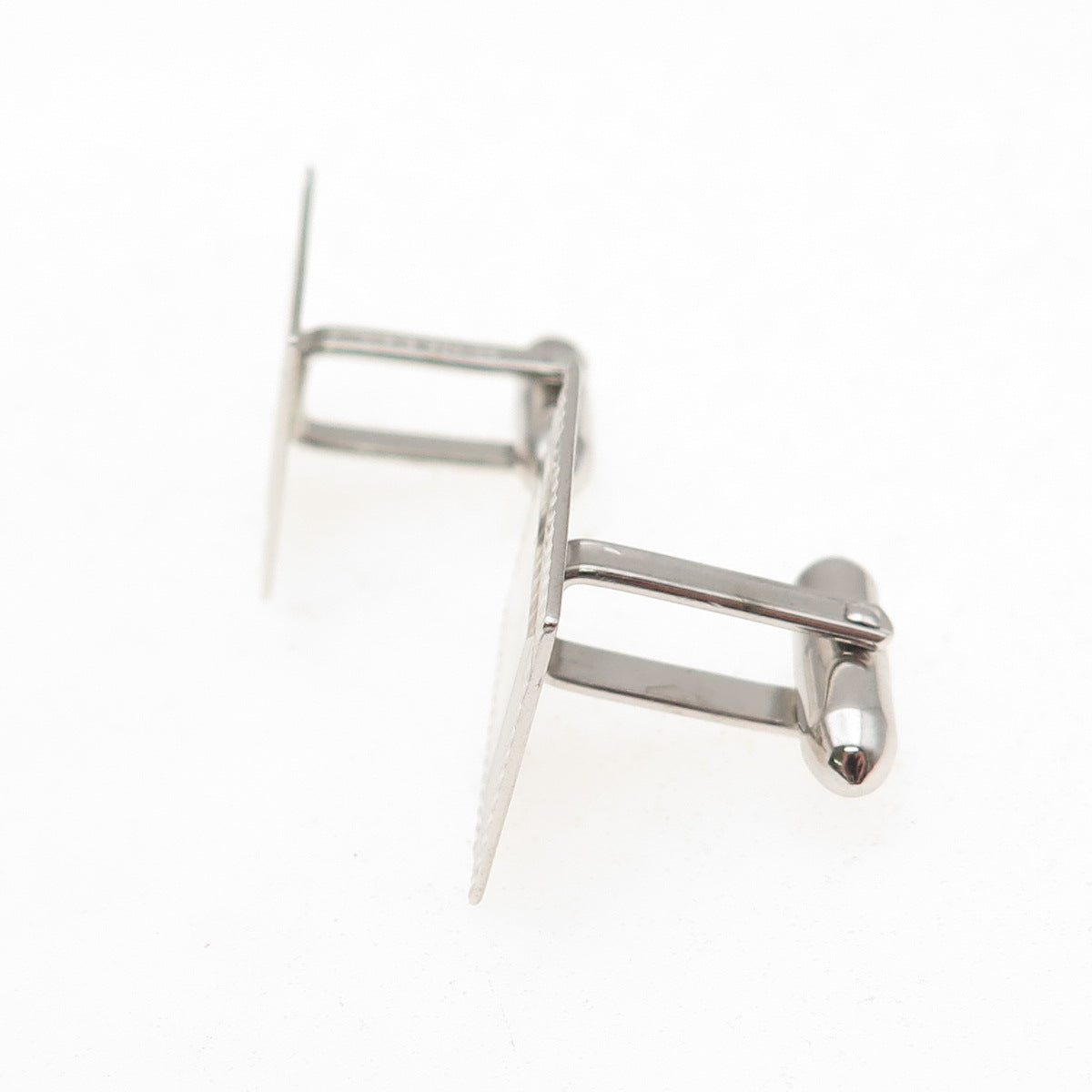 Lamode 925 Sterling Silver Vintage Diamond-Cut Cufflinks