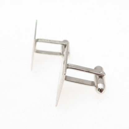 Lamode 925 Sterling Silver Vintage Diamond-Cut Cufflinks
