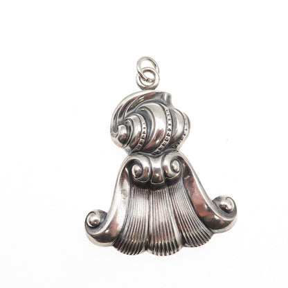 Wallace 925 Sterling Silver Vintage Romance of the Sea Oxidized Charm Pendant