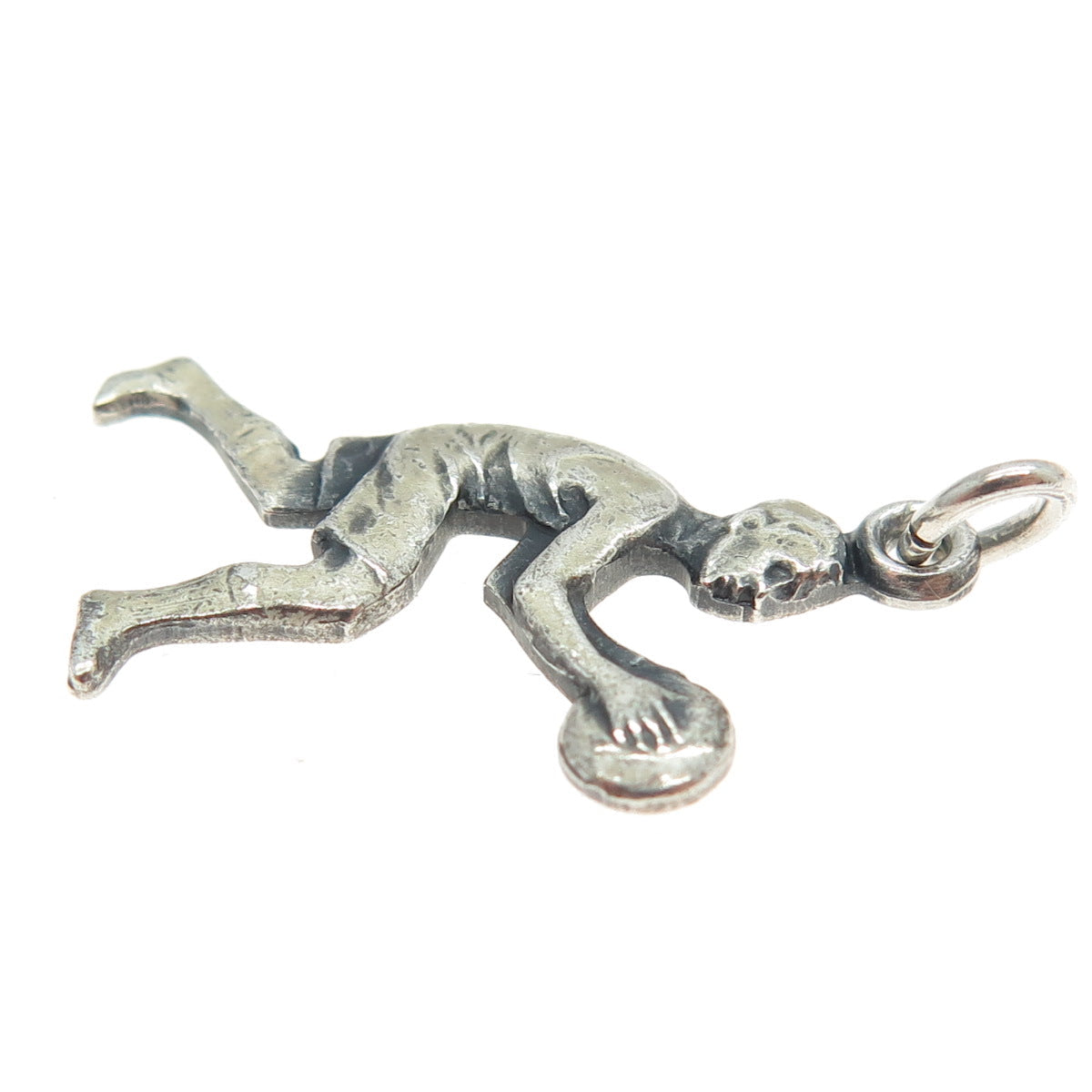 925 Sterling Silver Vintage Basketball Player Pendant