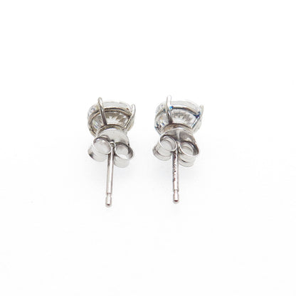 DBJ DEE BERKLE 925 Sterling Silver Round-Cut C Z Stud Earrings