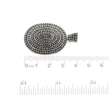 835 Silver Vintage Portugal Cannetille Oxidized Pendant