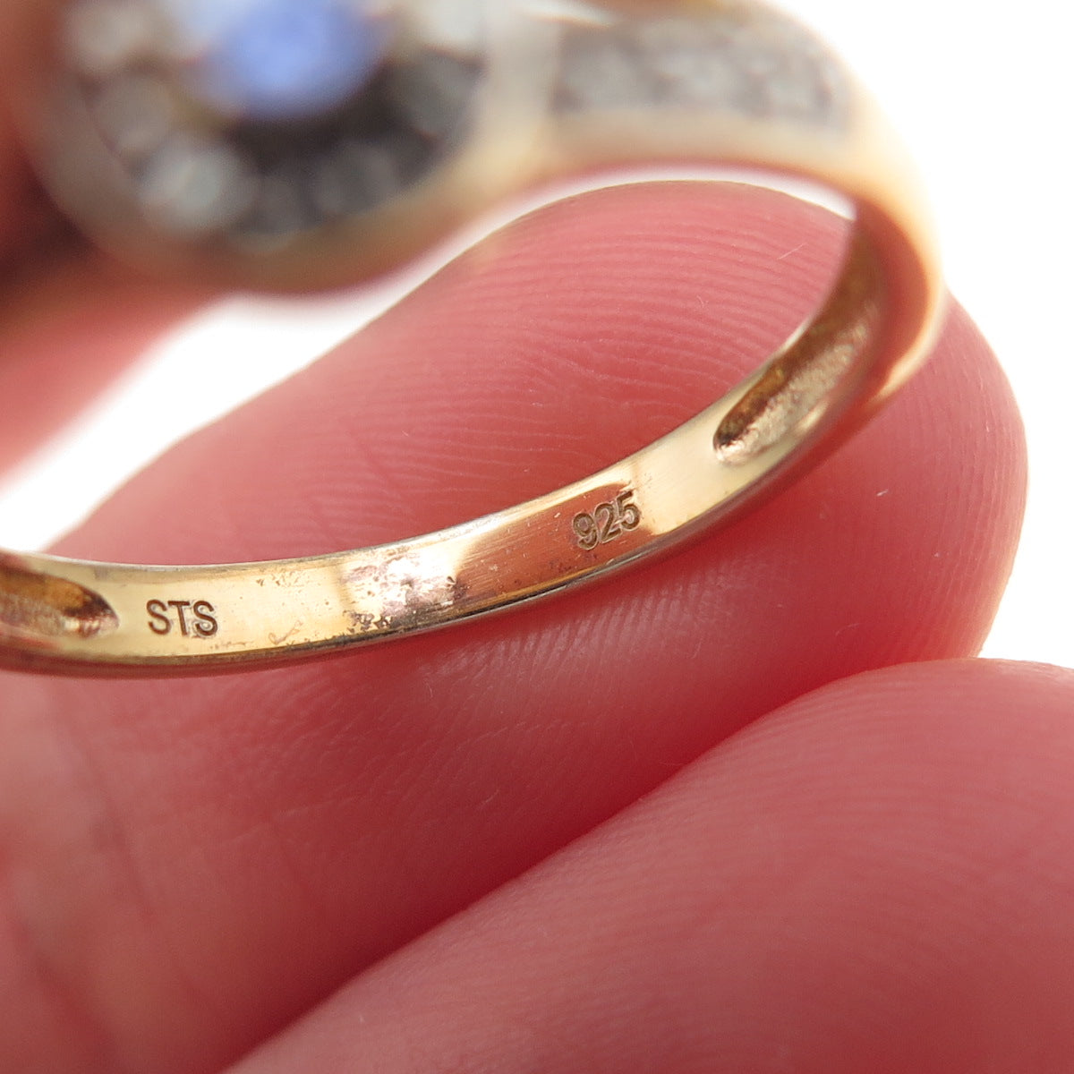 Chuck Clemency Sterling Silver Gold Plated Real Tanzanite & Topaz Ring Size 8.25