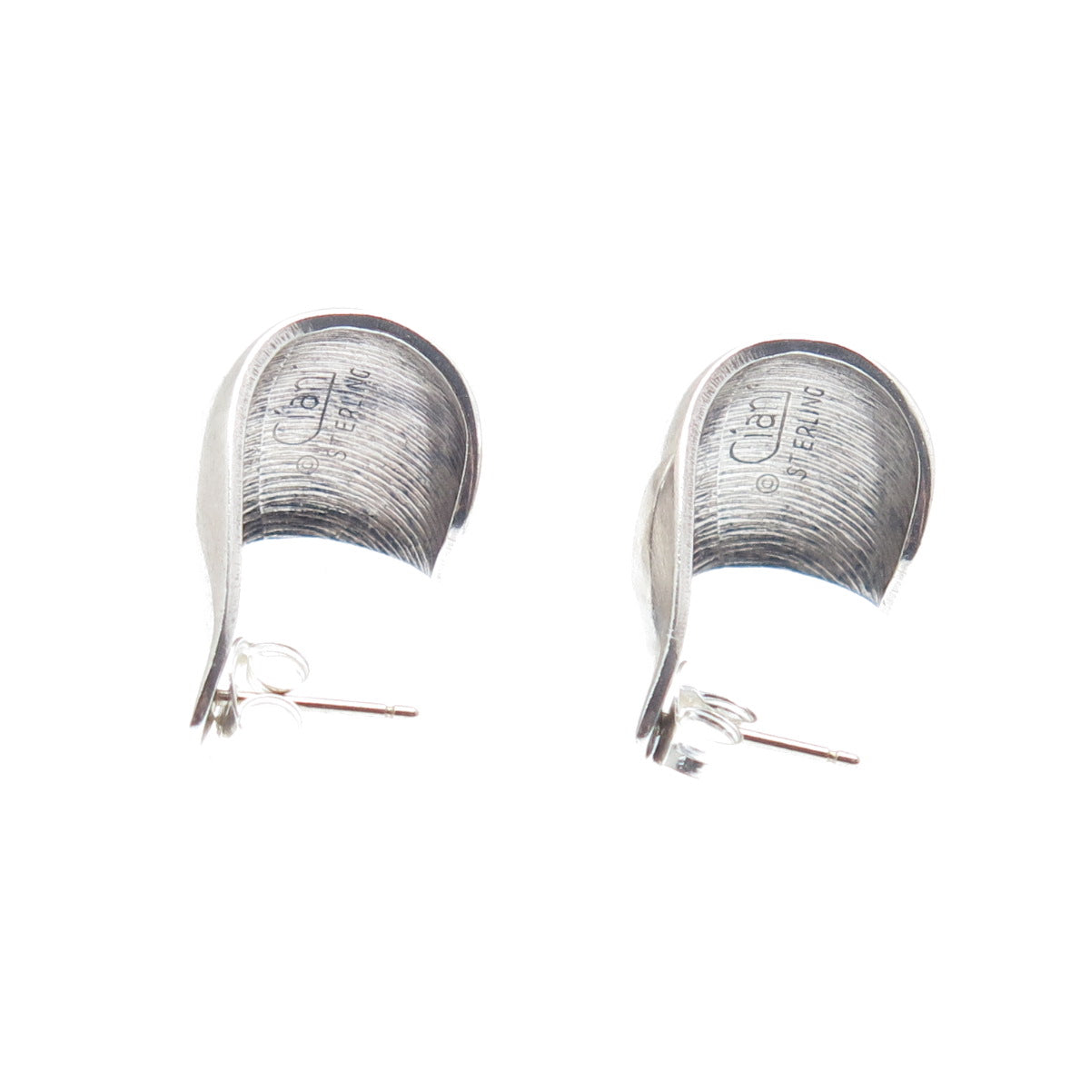 CIANI 925 Sterling Silver Vintage Modernist Wavy Earrings