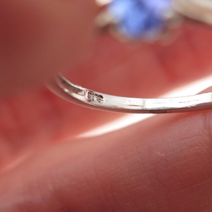 Chuck Clemency 925 Sterling Silver Real Oval-Cut Tanzanite Ring Size 8.25