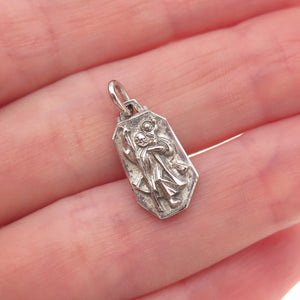 Hayward 925 Sterling Silver Antique Art Deco St. Christopher Charm Pendant