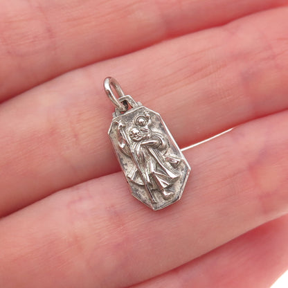 Hayward 925 Sterling Silver Antique Art Deco St. Christopher Charm Pendant