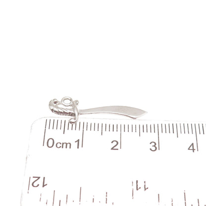 925 Sterling Silver Vintage Sword Charm Pendant