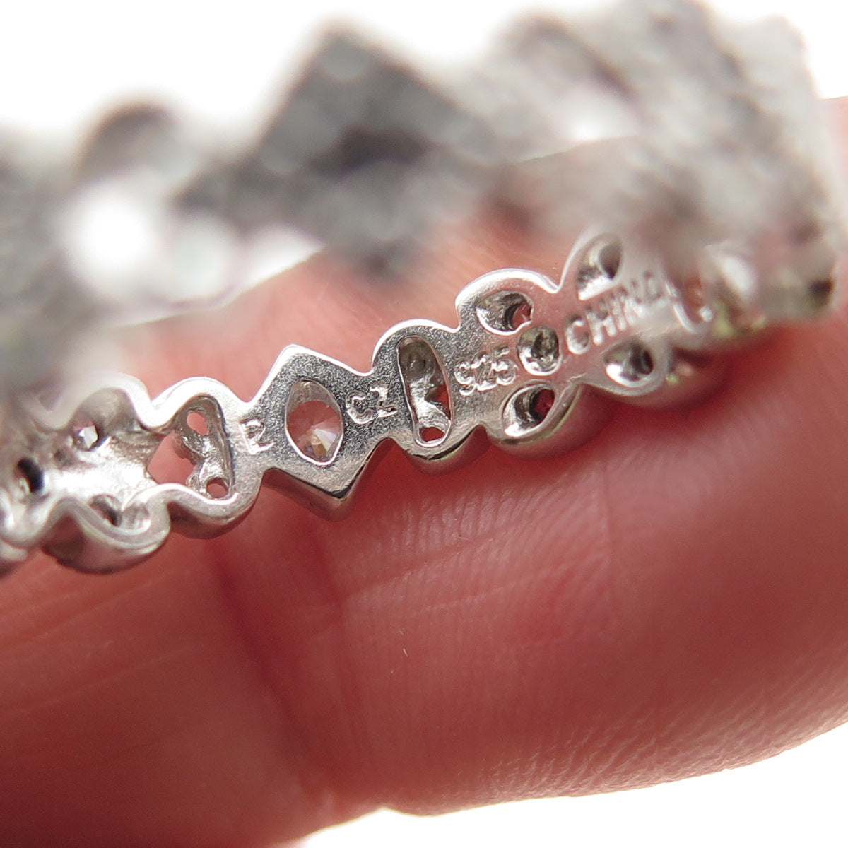 ROSS SIMONS 925 Sterling Silver Round-Cut C Z Heart Butterfly Band Ring Size 7