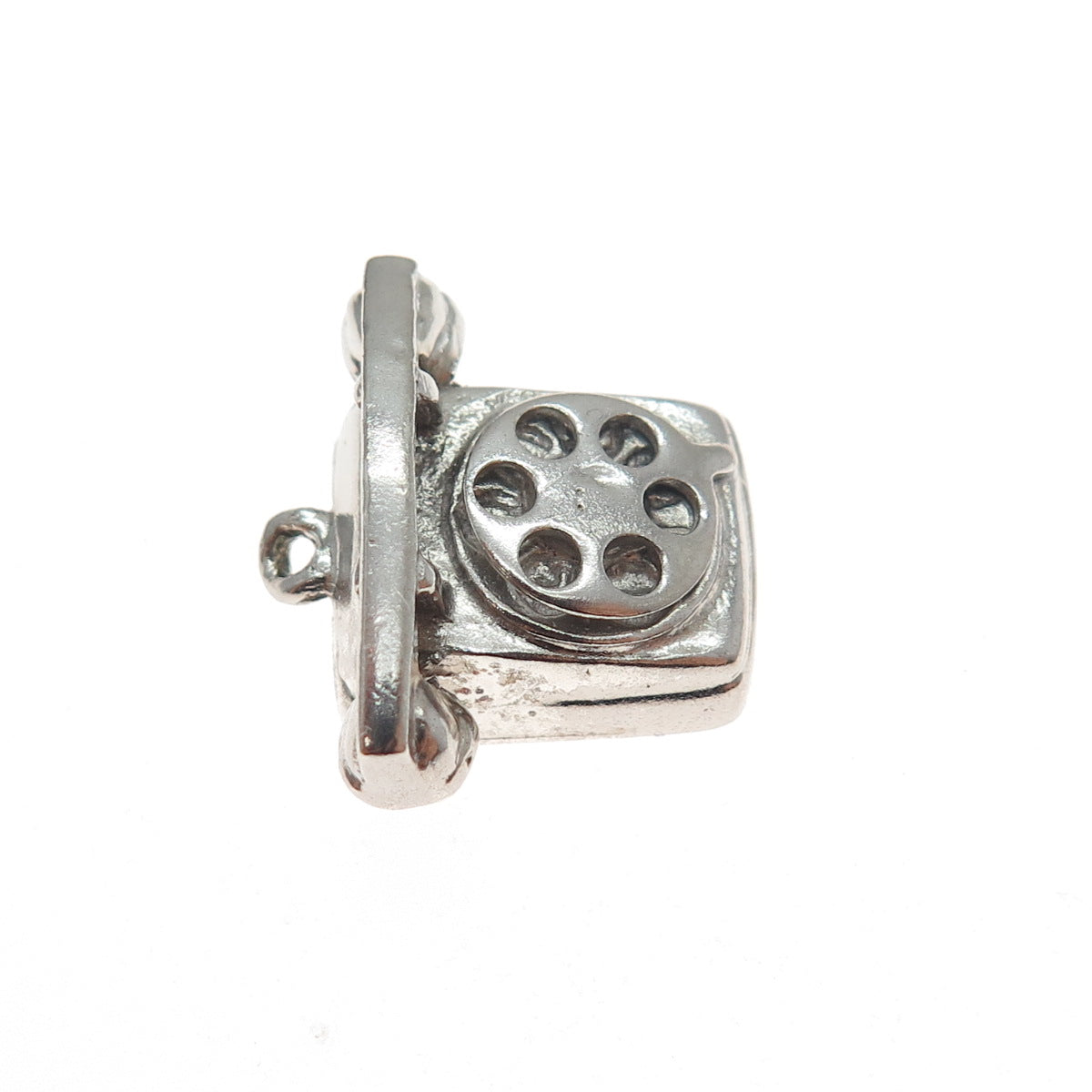 M&M MARK MERCY 925 Sterling Vintage Retro Rotary Phone Movable Mini 3D Pendant