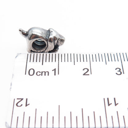 CHAMILIA 925 Sterling Silver Dog Oxidized Slide Bead Charm