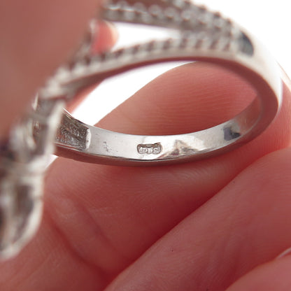 Chuck Clemency 925 Sterling Silver Real Tanzanite Floral Ring Size 8