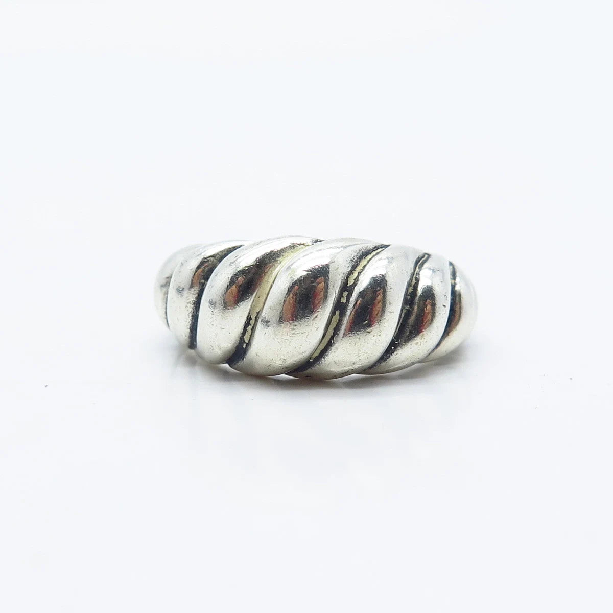 925 Sterling Silver Vintage Carolyn Pollack Ribbed Ring Size 6.25