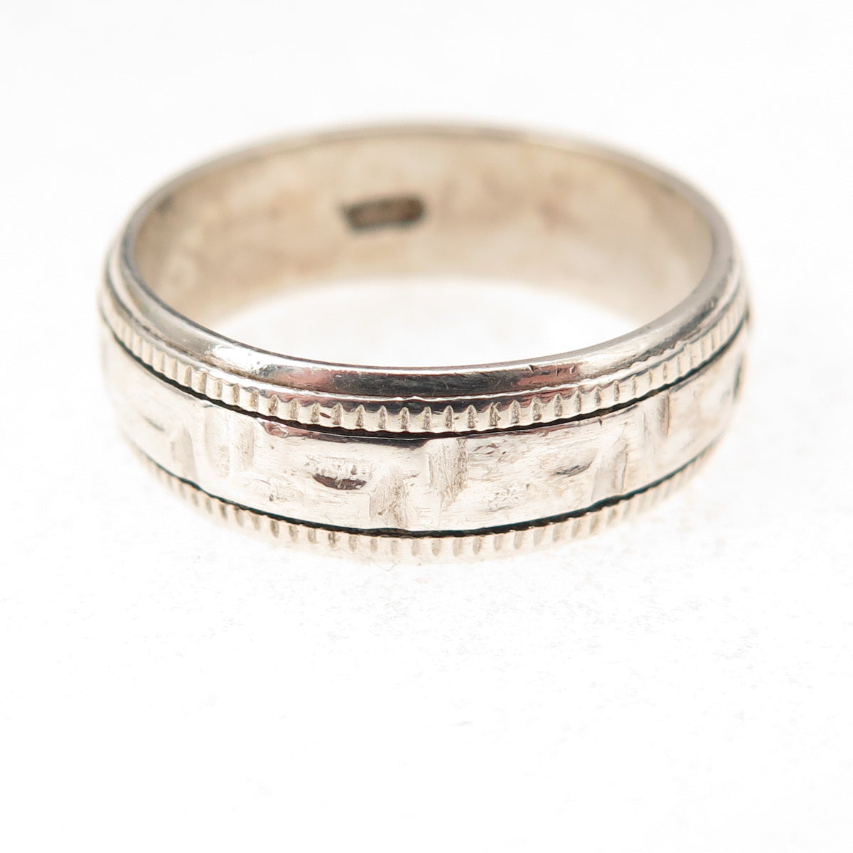 925 Sterling Silver Vintage Maze Rotating Oxidized Band Ring Size 7.5