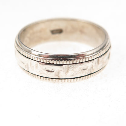 925 Sterling Silver Vintage Maze Rotating Oxidized Band Ring Size 7.5