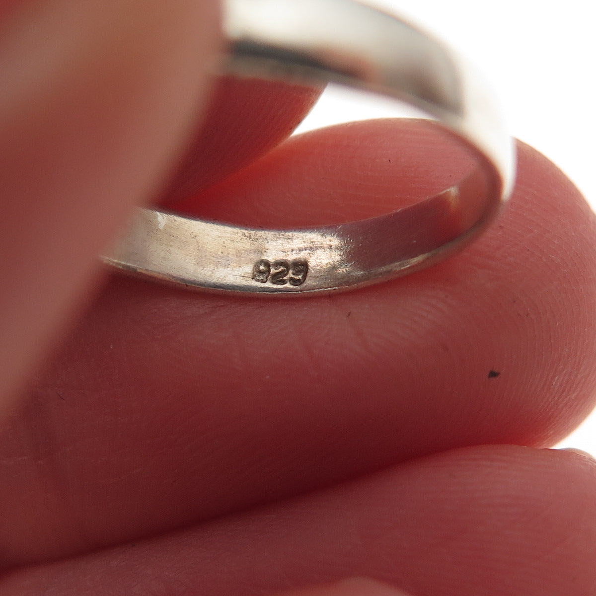 925 Sterling Silver Vintage Heart Cross Oxidized Ring Size 3.75