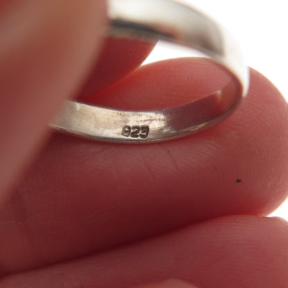925 Sterling Silver Vintage Heart Cross Oxidized Ring Size 3.75