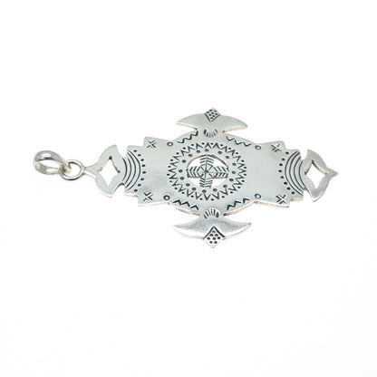 925 Sterling Silver Vintage African Agadez Cross Charm Pendant