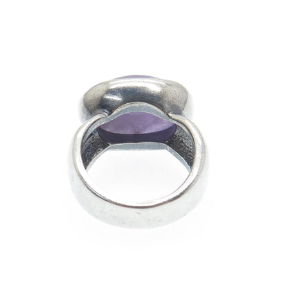 ESPO JOSEPH ESPOSITO 925 Sterling Silver Vintage Real Lavender Jade Ring Size 6