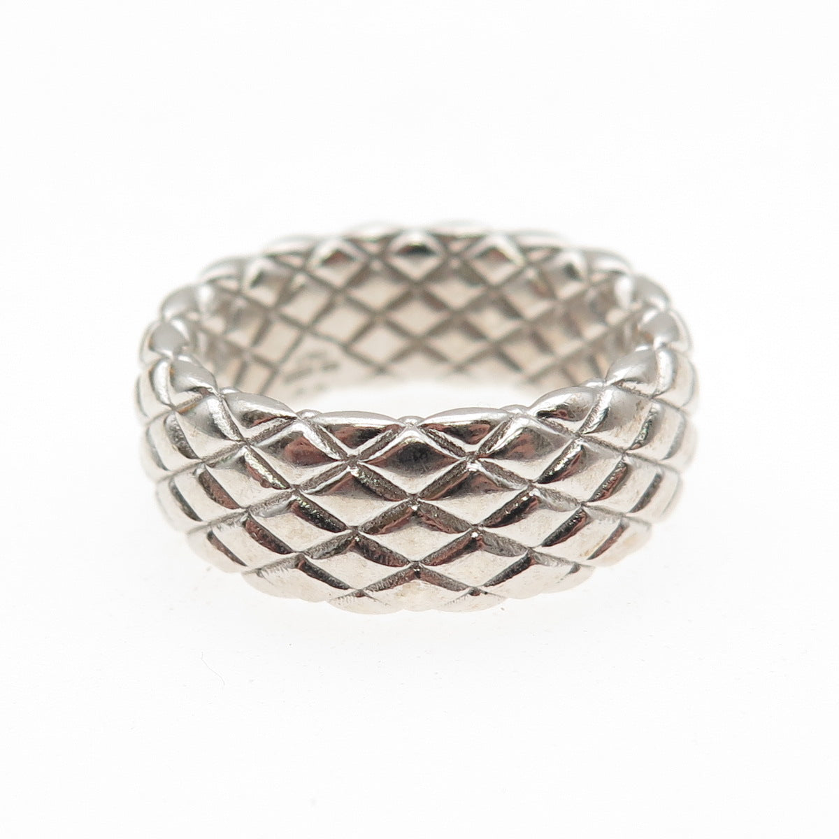 925 Sterling Silver Italy Dragon Skin Band Ring Size 7.5