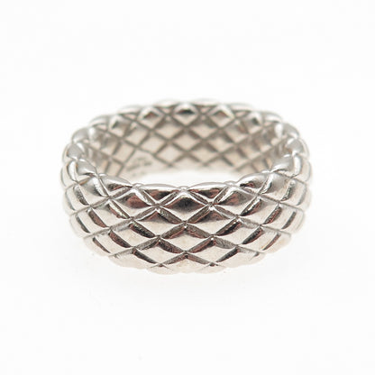 925 Sterling Silver Italy Dragon Skin Band Ring Size 7.5