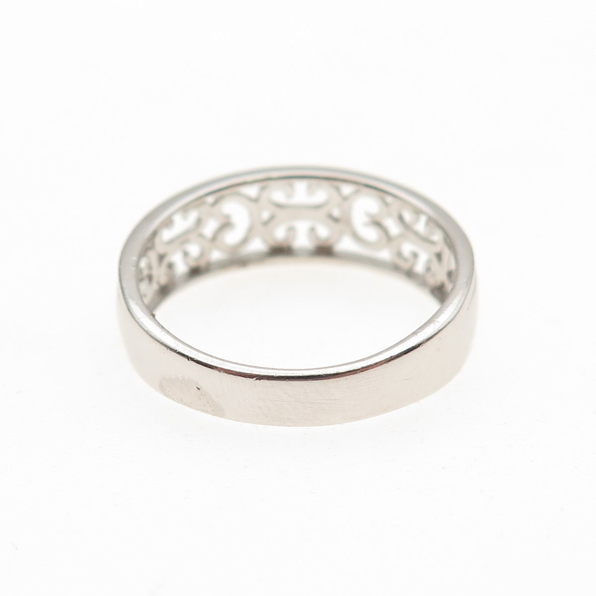 925 Sterling Silver Ornate Heart & Butterfly Band Ring Size 7