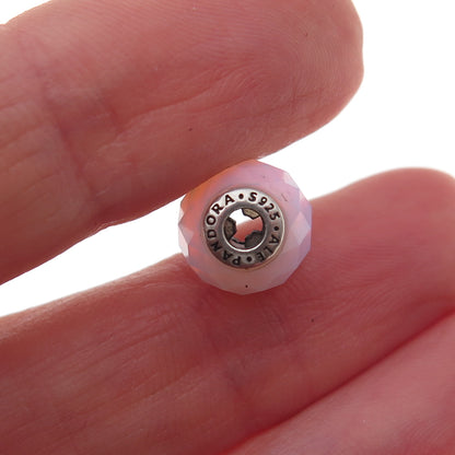 Pandora 925 Sterling Silver Real Opal Essence Friendship Slide Bead Charm