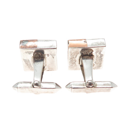 ANTONIO PINEDA 970 Silver 2-Tone Vintage Mexico Modernist Geometric Cufflinks