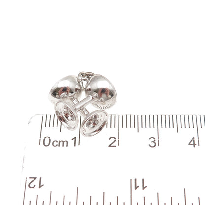 925 Sterling Silver Vintage Enamel Champagne Glasses 3D Mini Charm Pendant