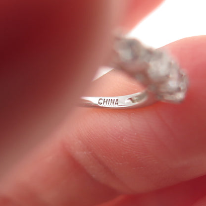 925 Sterling Silver Round-Cut C Z Stackable Ring Size 5