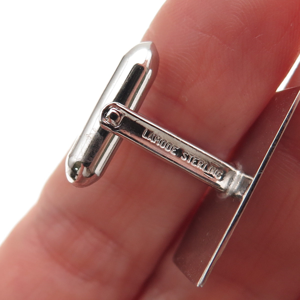 Lamode 925 Sterling Silver Vintage Diamond-Cut Cufflinks