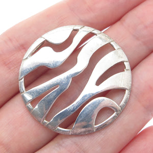 925 Sterling Silver Vintage Zebra Print Round Slide Pendant