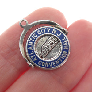 FRENCH & FRANKLIN Sterling Vintage Enamel Convention Hall Atlantic City Pendant