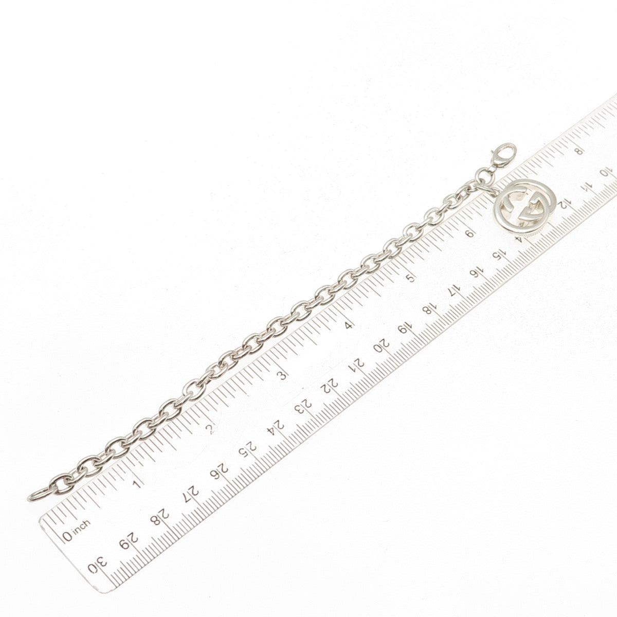 Gucci 925 Sterling Silver Vintage Interlocking G Cable Link Bracelet 7"