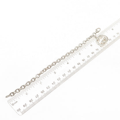 Gucci 925 Sterling Silver Vintage Interlocking G Cable Link Bracelet 7"