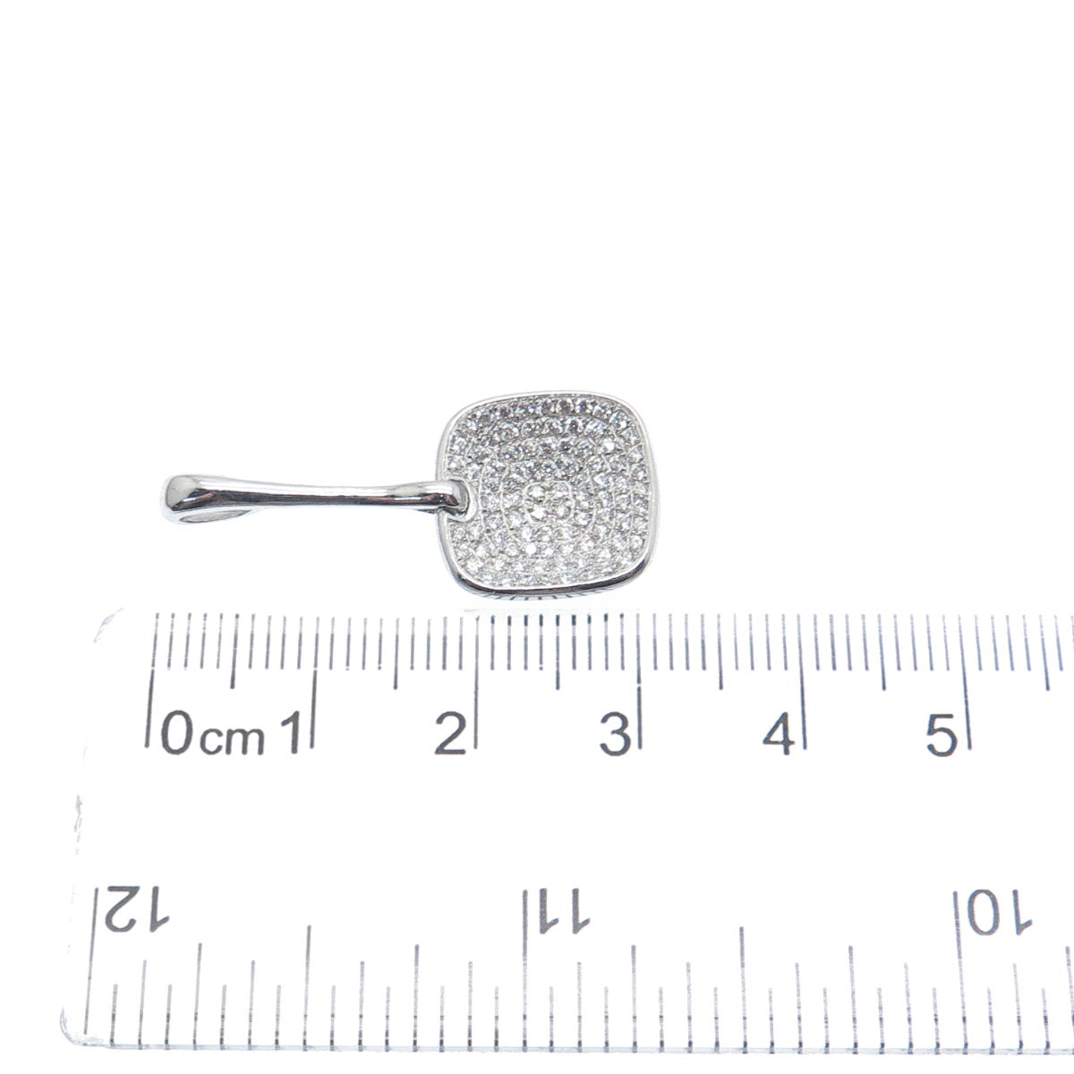 925 Sterling Silver Round-Cut C Z Cushion Drop Charm Pendant