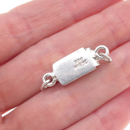 925 Sterling Silver Vintage Mexico Bracelet / Necklace Box Lock Clasp