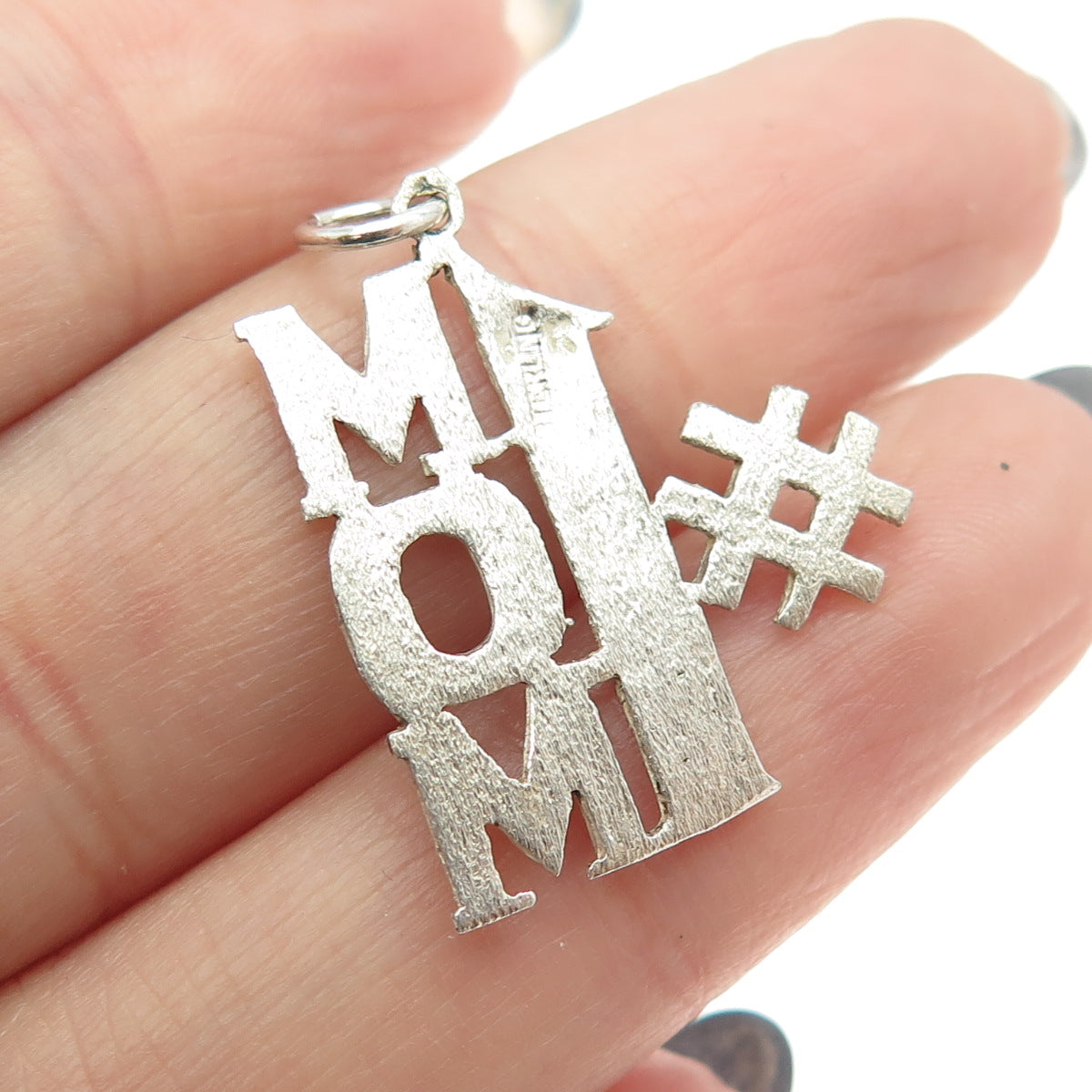 925 Sterling Silver Vintage "Mom Number 1" Pendant