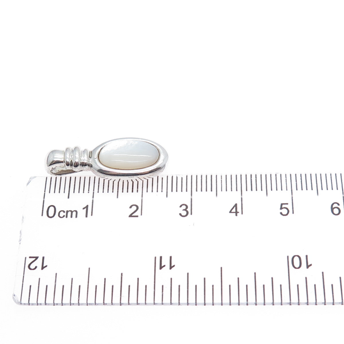 MICHELLE ALBALA 925 Sterling Silver Vintage Real MOP Minimalist Charm Pendant