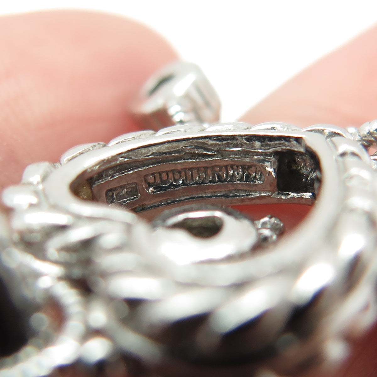 JUDITH RIPKA 925 Sterling Silver Round-Cut Shaped C Z Heart Boho Dangle Earrings