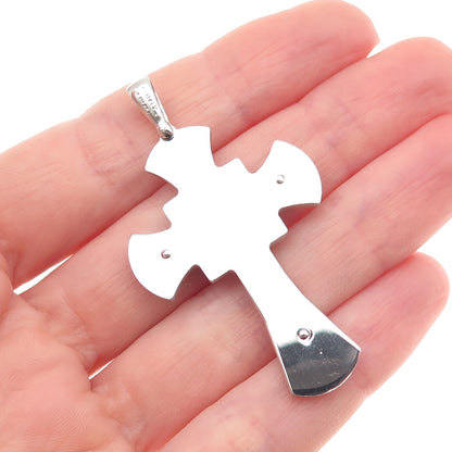 925 Sterling Silver Italy Crucifix Cross Religious Charm Pendant