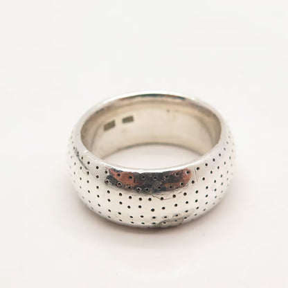 925 Sterling Silver Vintage Zina Dotted Band Ring Size 6