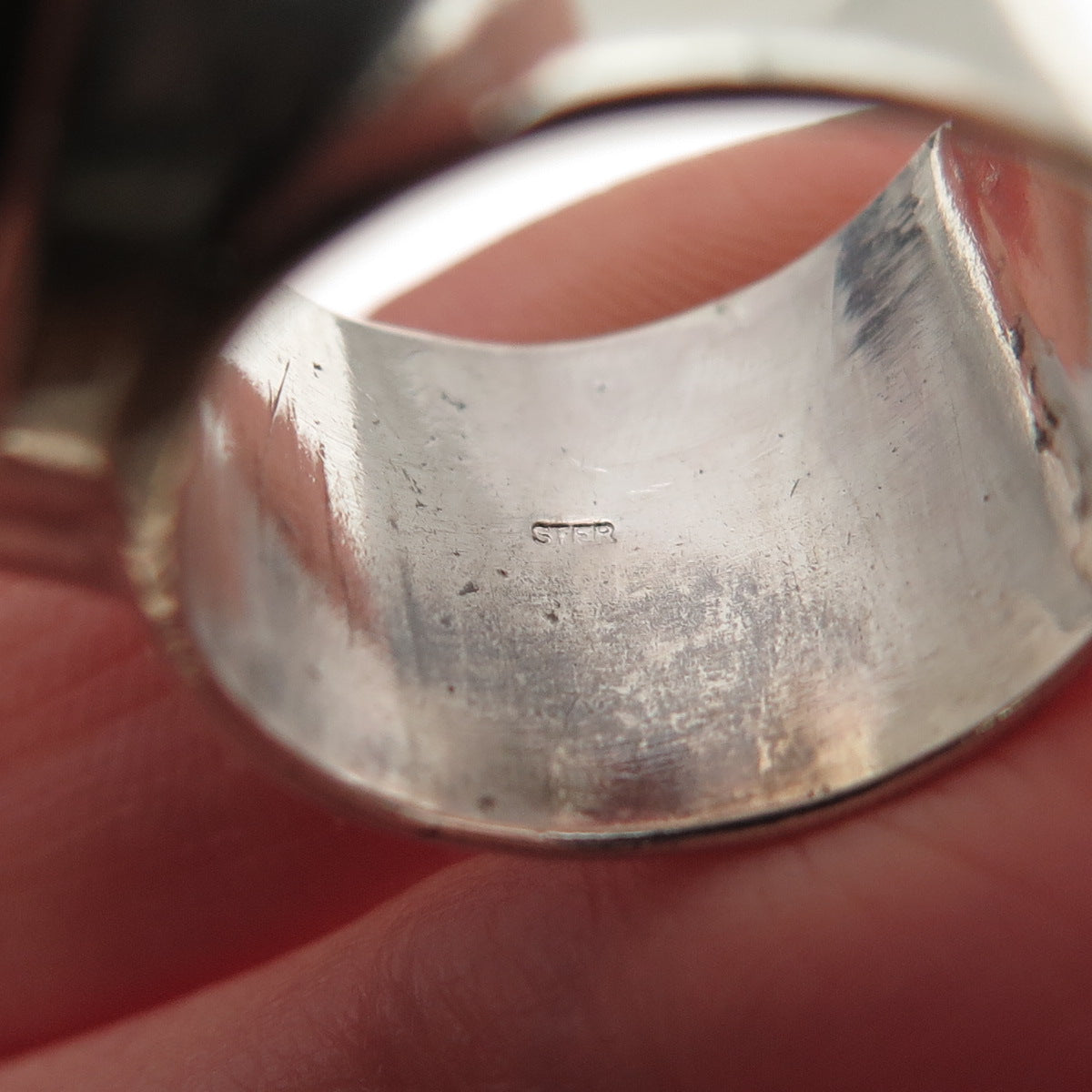 925 Sterling Silver Vintage Real Eilat Modernist Oxidized Ring Size 6